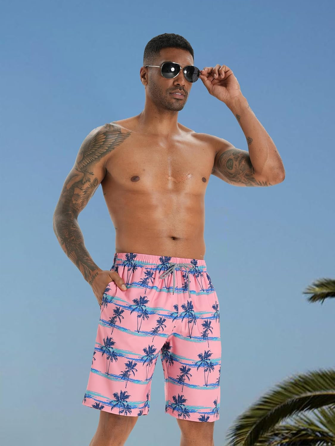 Men'S Swim Trunks 9" Quick Dry Bathing Suit Big & Tall Beach Swimsuits