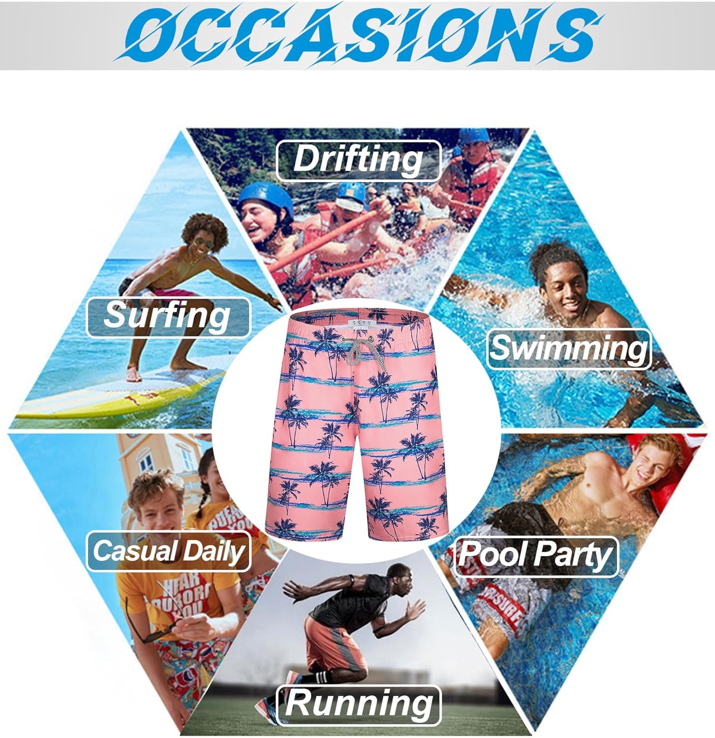 Men'S Swim Trunks 9" Quick Dry Bathing Suit Big & Tall Beach Swimsuits